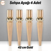 Elips 4 ADET Sehpa Ayağı 42 cm Plastik Gold Altın Masa Ayak Mutfak Sehpası Masası Mobilya Ayakları - 1