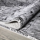 İpek Halı Kişiye Özel Ölçü Kesme Sedefkar Koleksiyonu 16600 Gri 200 x 550 cm - 3