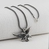 Kartal Tasarımlı Kalın Zincirli 925 Ayar Gümüş Kolye thumbnail 1