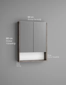 Lotus MDF 2 Kapaklı Aynalı Banyo Dolabı Lavabo Üstü Dolap Çok Amaçlı Banyo Dolabı - 8