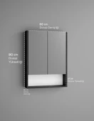 Lotus MDF 2 Kapaklı Aynalı Banyo Dolabı Lavabo Üstü Dolap Çok Amaçlı Banyo Dolabı - 12