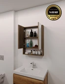 Lotus MDF 2 Kapaklı Aynalı Banyo Dolabı Lavabo Üstü Dolap Çok Amaçlı Banyo Dolabı - 7