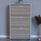 Modilayn WEST Antre 72x116x26 cm’ lik 3 Düşer Kapak 6 Göz Bölmeli Ayakkabılık thumbnail 3