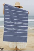 Pega Sultan Peştamal 90x170 cm %100 Koton Saks Mavisi Plaj Havlusu - 4