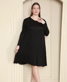 KADIN BÜYÜK BEDEN Viskon Kloş Çok Rahat Elbise - 5