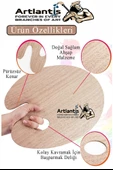 Ahşap Oval Palet Naturel 20x30 cm 1 Adet Orta Boy Ahşap Boya Paleti Resim Boyama Tepsisi Akrilik Guaj Karıştırıcı - 3