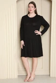 KADIN BÜYÜK BEDEN Viskon Kloş Çok Rahat Elbise - 4