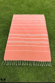 Pega Sultan Peştamal 90x170 cm %100 Koton Turuncu Plaj Havlusu - 5