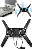 2 Fanlı Notebook Soğutucu Portatif Katlanabilir Laptop Soğutucu Fan Usbli Stand Bilgisayar Fanı (483483) - 1
