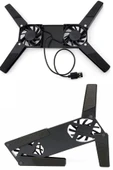 2 Fanlı Notebook Soğutucu Portatif Katlanabilir Laptop Soğutucu Fan Usbli Stand Bilgisayar Fanı (483483) - 3