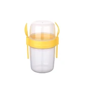 Çift Hazneli - Çatal Kaşıklı Portatif Müsli -Atıştırmalık Kabı 500 ML (483483) - 2