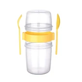 Çift Hazneli - Çatal Kaşıklı Portatif Müsli -Atıştırmalık Kabı 1100 ML (483483) - 3