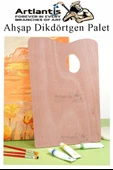 Ahşap Dikdörtgen Palet Naturel 30x40 cm 1 Adet Büyük Boy Ahşap Boya Paleti Resim Boyama Tepsisi Akrilik Guaj Karıştırıcı - 4