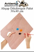 Ahşap Dikdörtgen Palet Naturel 30x40 cm 1 Adet Büyük Boy Ahşap Boya Paleti Resim Boyama Tepsisi Akrilik Guaj Karıştırıcı - 5