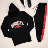 Siyah Brooklyn Esh Yankırmızı Eşofman Takımı - 1