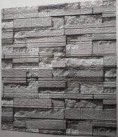 Renkli Duvarlar Yapışkanlı 3 Boyutlu Yığma Tuğla Gri Duvar Kağıdı 3D Panel Nw115 - 1