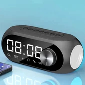 RGB LED Işıklı Bluetooth Hoparlör Dijital Alarm Saat FM Radyo MP3 Destekli Şarjlı - 2
