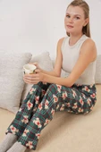 4323 Desenli Pijama Altı - Zümrüt Yeşili - 1