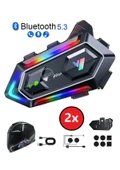 Motorsiklet Intercom Su Geçirmez Kask 2 Kişi Bağlantılı Intercom Rgb Intercom - 1