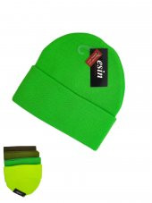 Düz Renk Triko Kadın Yeşil Tonlarında Tekli Bere AS-0015 - 3