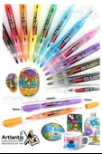 Çift Taraflı 12 Renk Akrilik Markör Keçeli Kalem 1 Adet Dual Tip Acrylic Marker Taş Cam Metal Seramik Plastik Tuval - 2