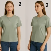 KADIN Zincir Aksesuar Detaylı 1. Kalite Tişört. - 3