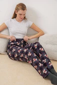 4323 Desenli Pijama Altı - Lacivert - 1