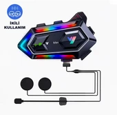 Motorsiklet Intercom Su Geçirmez Kask 2 Kişi Bağlantılı Intercom Rgb Intercom - 2