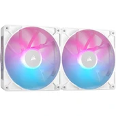 CORSAIR QX120 CO-9051024-WW 14CM RGB KASA FANI+HUB KIT BEYAZ 2-li paket - 1