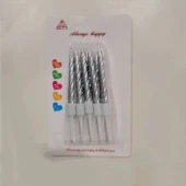 Altın ve Gümüş İplikli Alevsiz Mumlar - 10 Parça - Altın - 6