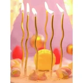 Spiral Doğum Günü Pasta Mumları - 15 cm Uzunluk - 20 Set Şampanya - 3