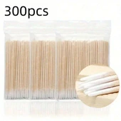 7cm Hassas Uçlu Pamuklu Çubuk - 300 Adet Beyaz Tek Uç - 1