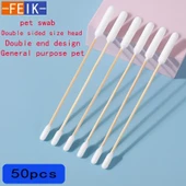 15cm Çift Uçlu Pamuklu Kulak Temizleme Çubuğu - Bambudan Sap - 100 Adet - 2