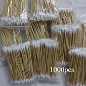 Çift Uçlu Pamuklu Kulak Çubuğu - 1000 Adet - 15 cm - Bambudan Saplı - 1