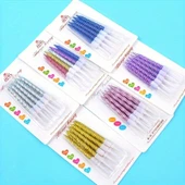 10 Adet Yaratıcı Doğum Günü Mumu - Altın - 3