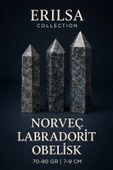 Sertifikalı Norveç Labradorit Larvikit Obelisk Kazık – Zihni Güçlendiren Doğal Enerji Sütunu - 1