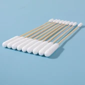15cm Çift Uçlu Pamuklu Kulak Temizleme Çubuğu - Bambudan Sap - 100 Adet - 4