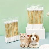 Pet Pamuklu Kulak Çubuğu - 300 Adet - 15 cm - Ahşap Saplı - 2