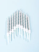 Sarmal Doğum Günü Mumları - 10 Adet Gümüş thumbnail 1