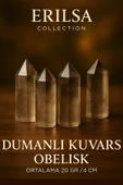 Dumanlı Kuvars Kazık Obelisk Şifa Kristali – Negatif Enerji Temizleyici Doğal Taş Sütun - 1