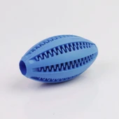Yumuşak Evcil Hayvan Çiğneme Oyuncağı - Mavi Rugby Topu - 12cm - 1