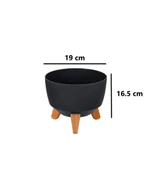 Omnipazar ELF 3 Boy Dekoratif Ayaklı Nostalji Saksı Takımı Antrasit thumbnail 2