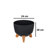 Omnipazar ELF 3 Boy Dekoratif Ayaklı Nostalji Saksı Takımı Antrasit thumbnail 3