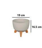 Omnipazar ELF 3 Boy Dekoratif Ayaklı Nostalji Saksı Takımı Bej thumbnail 2