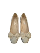 Solmaz Damla KapalıTaşlı Fiyonklu Topuklu Ayakkabı - 2