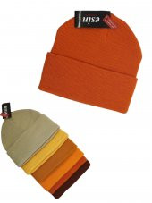 Düz Renk Triko Kadın Sarı Tonlarında Tekli Bere AS-0019 - 2