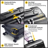 Biggdesign Moods Up 3'lü Valiz Seti, TSA Kilitli, ABS Gövde, Siyah - 4