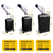 Biggdesign Moods Up 3'lü Valiz Seti, TSA Kilitli, ABS Gövde, Siyah - 3