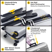 Biggdesign Moods Up TSA Kilitli 24" ABS Gövdeli Valiz  | Orta Boy-Gümüş - 6