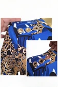 KAREN MİLLEN #KAREN MİLLEN VİSKON LEOPAR ANİMAL BASKILI MAVİ SİYAH KAHVE #esnek #mavi #elbise - 3